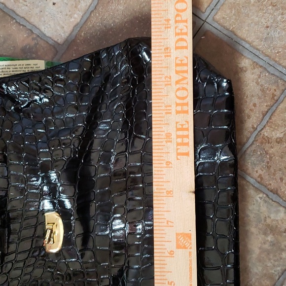 Mitzi Alligator Texture Black/Gold Handbag - Picture 7 of 8